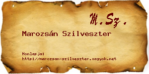 Marozsán Szilveszter névjegykártya