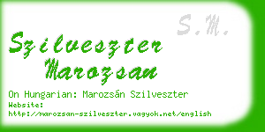 szilveszter marozsan business card