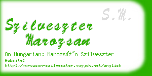 szilveszter marozsan business card